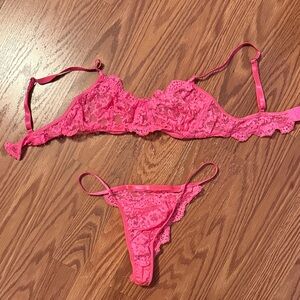 Lace Lingerie Set in Pink